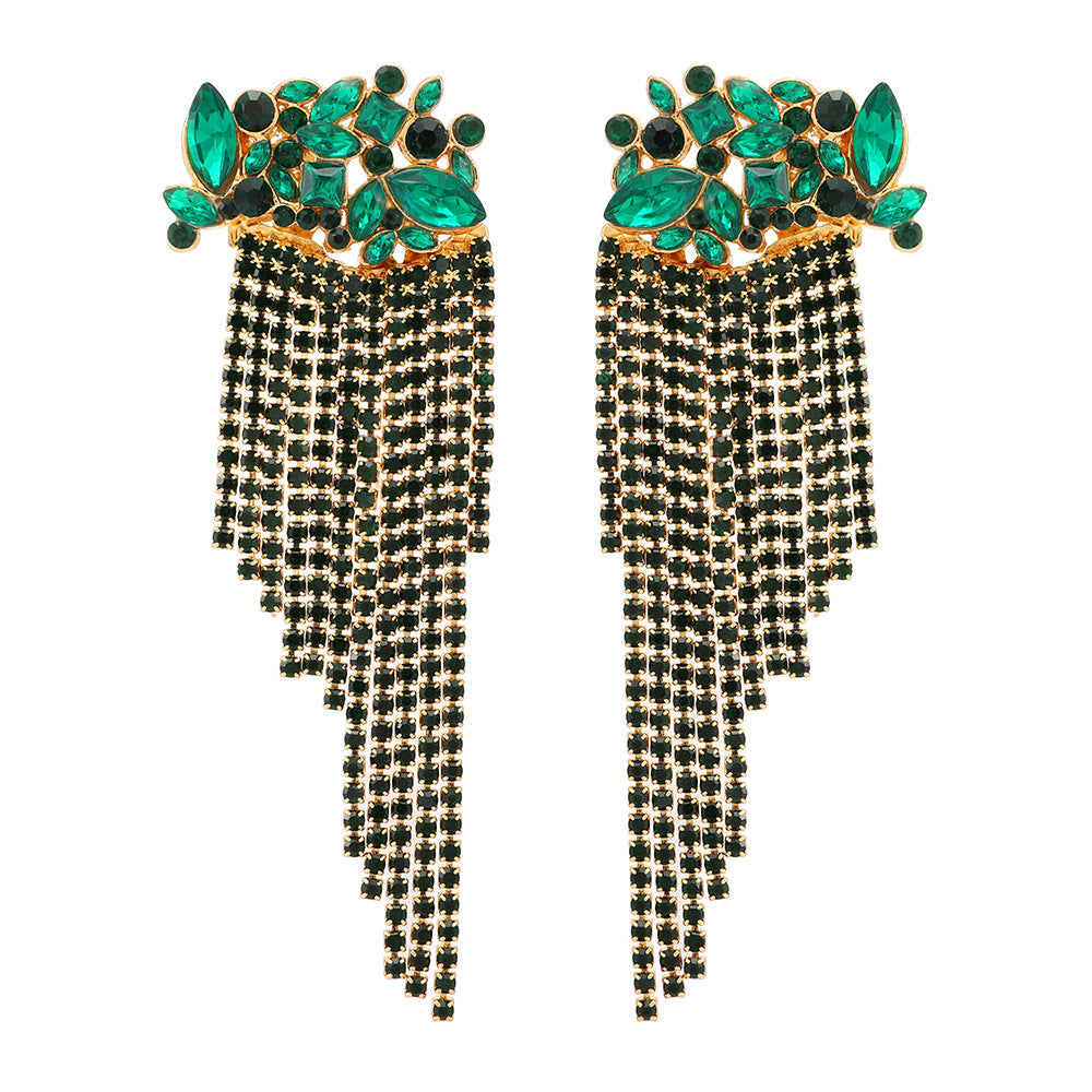 Fashion Geometric Rhinestone Plating Women'S Drop Earrings