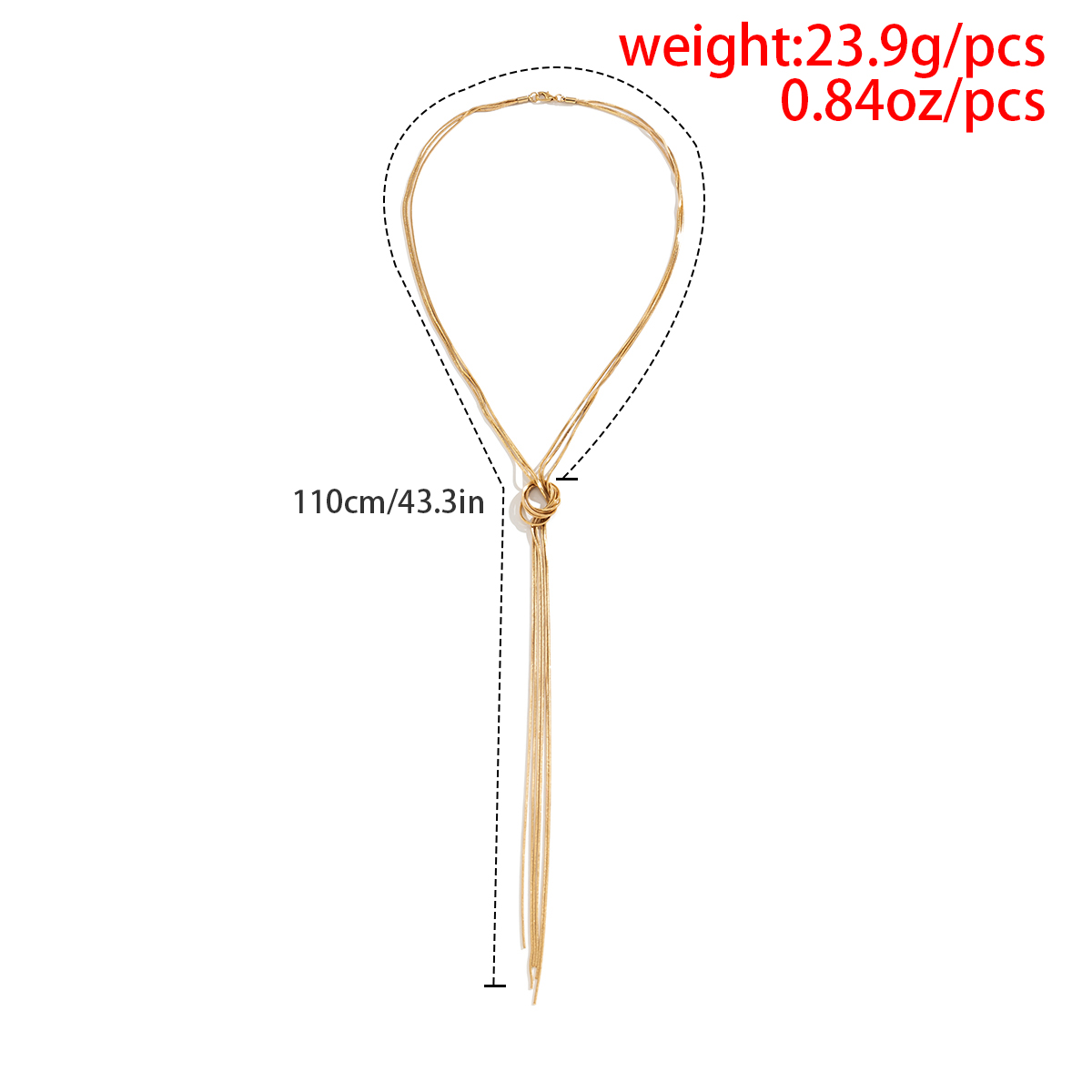 Fashion Knot Metal Plating Copper Women'S Long Necklace