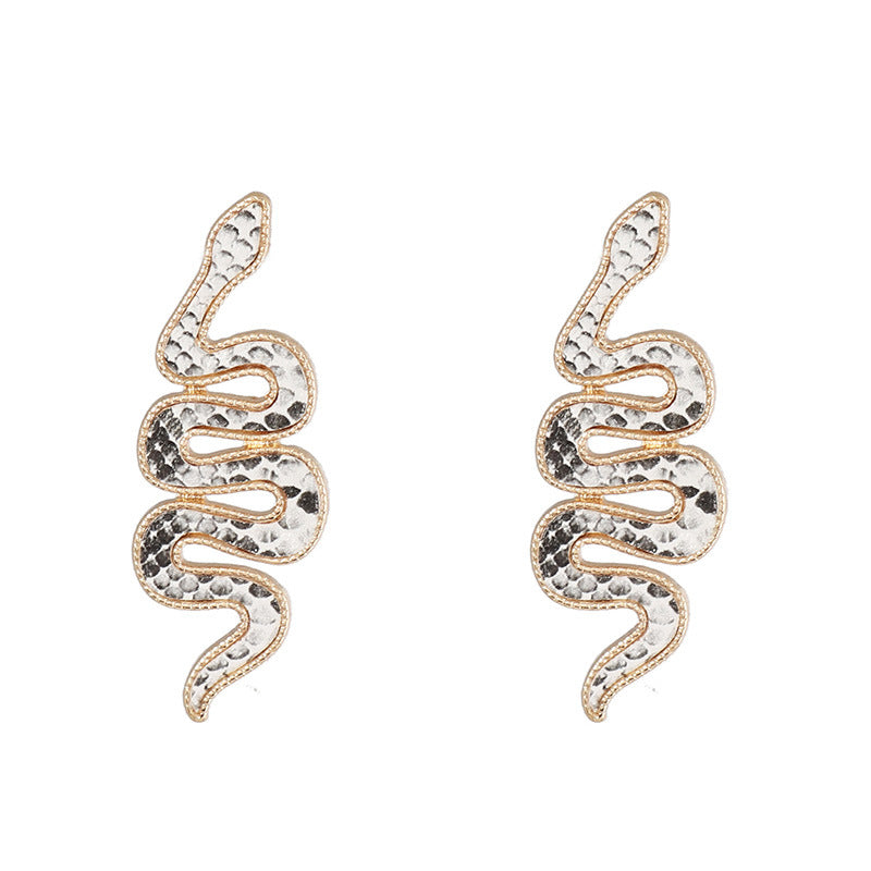 Vintage Style Snake Alloy Inlay Pu Shell Women's Ear Studs, pack of 2 pieces