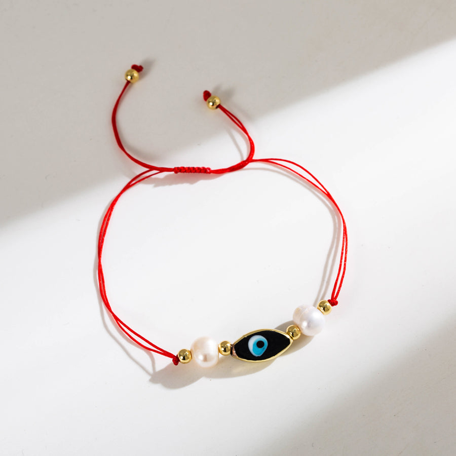 Artistic Devil's Eye Rope Copper 18k Gold Plated Bracelets In Bulk