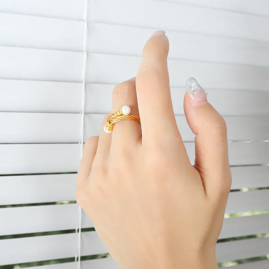 Simple Style Solid Color Titanium Steel 18k Gold Plated Rings