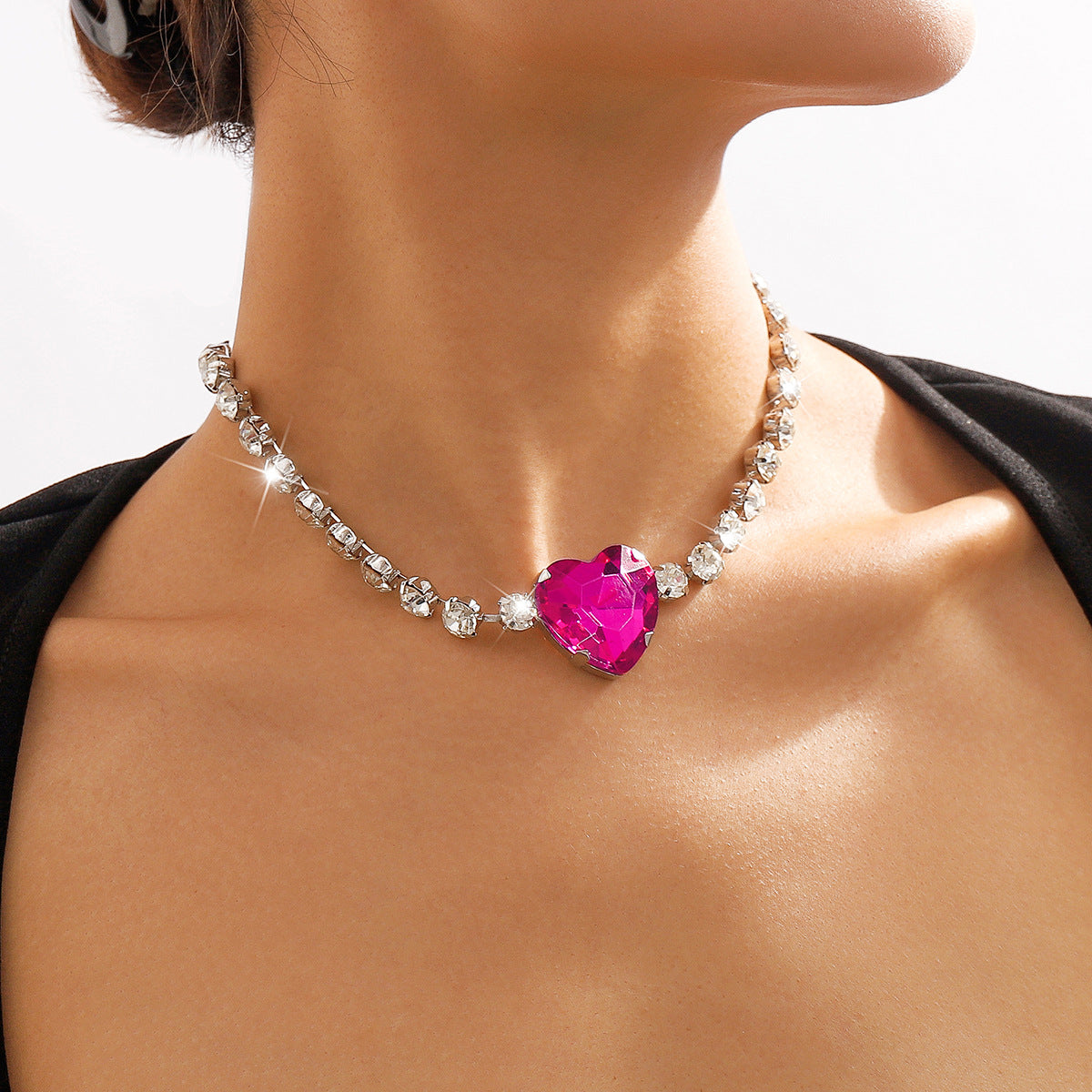 Alexa crystal heart necklace