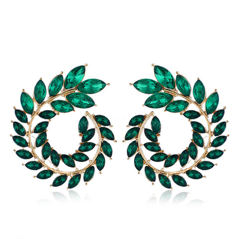 Ethnic Style Earrings with Inlay Rhinestones in Water Droplets shape by Alloy, pack of 2 pairs