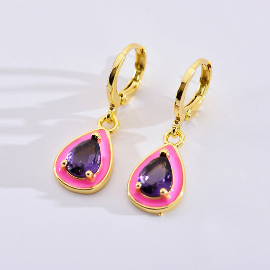 Cute Water Droplets Zircon  Earrings