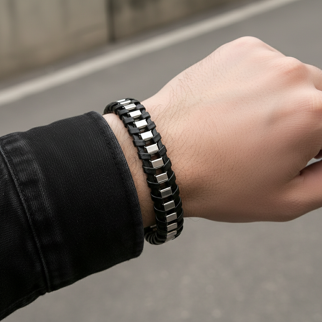 Δερμάτινο βραχιόλι με ατσάλι και μαγνητικό κούμπωμα – 3 μεγέθη & 3 χρώματα – So Cute by Dimi