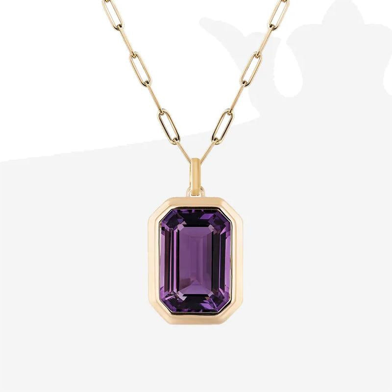 Vintage Style Square Stainless Steel Plating Inlay Zircon 18K Gold Plated Pendant Necklace