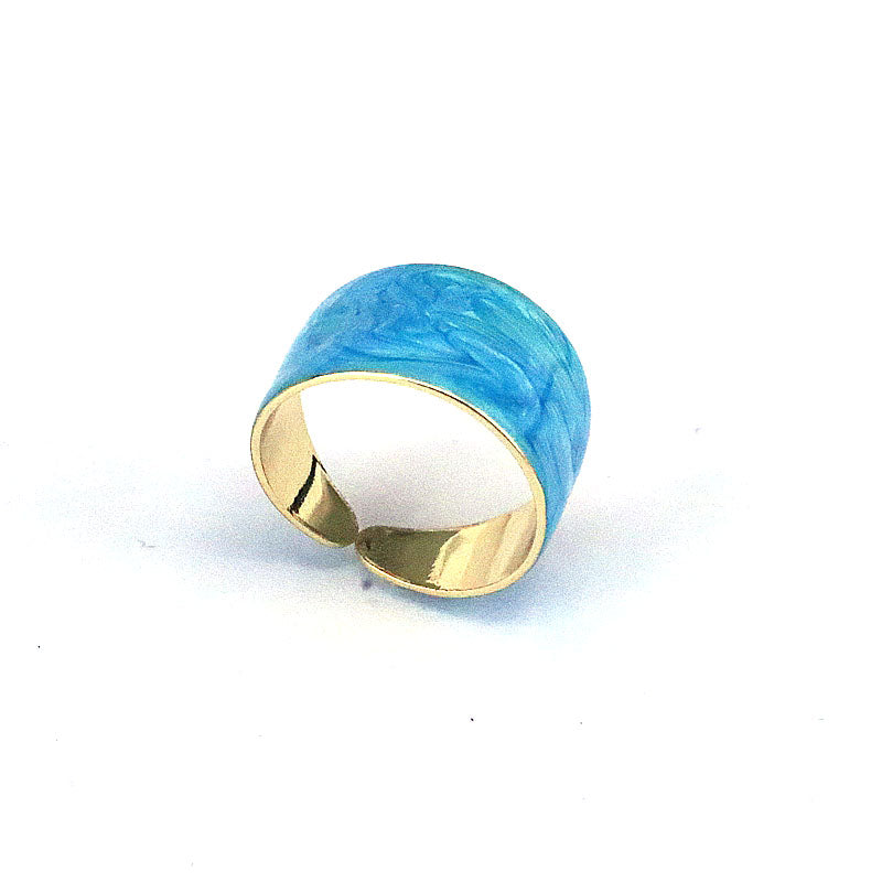 Hip-Hop Vintage Style, Round Copper, Enamel Plating, Gold Plated Open Ring
