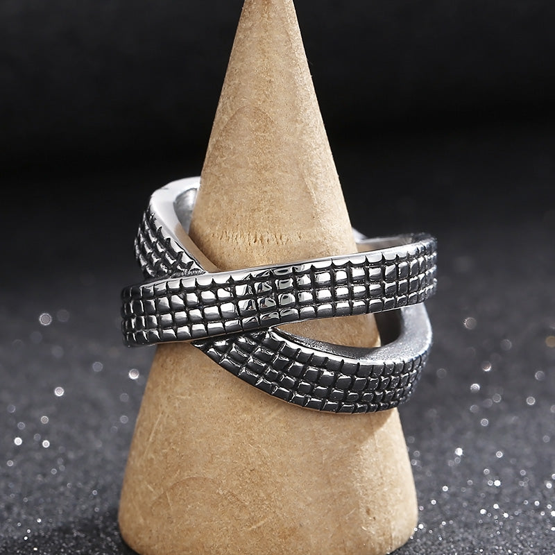 Retro Punk Solid Color Stainless Steel Rings