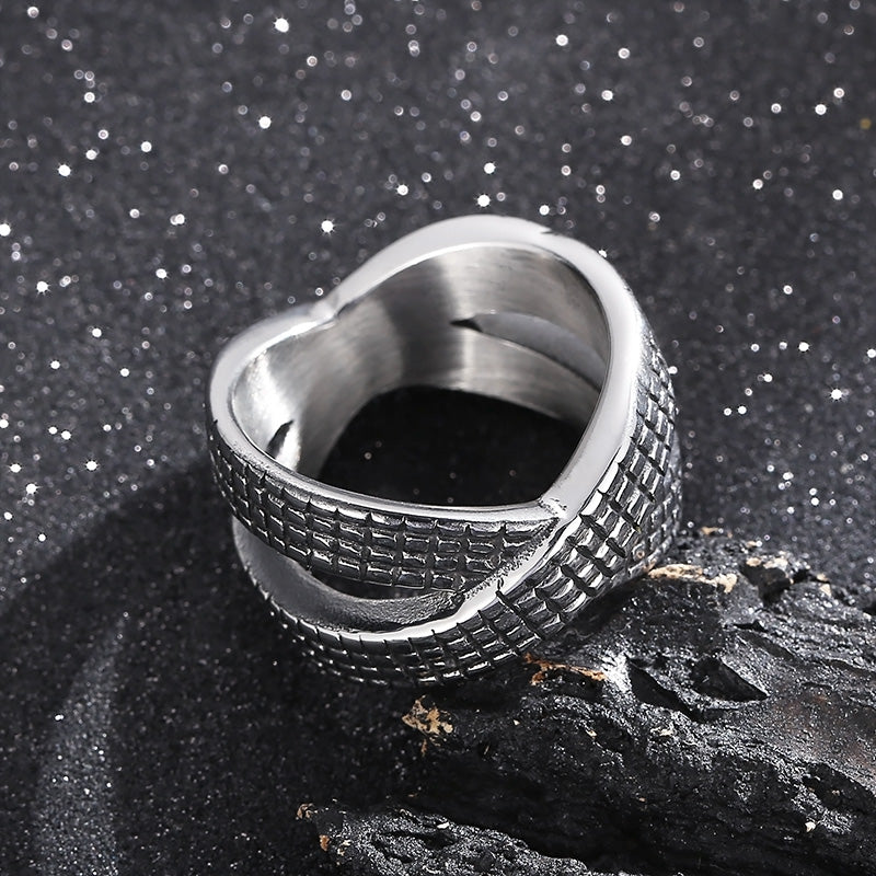 Retro Punk Solid Color Stainless Steel Rings