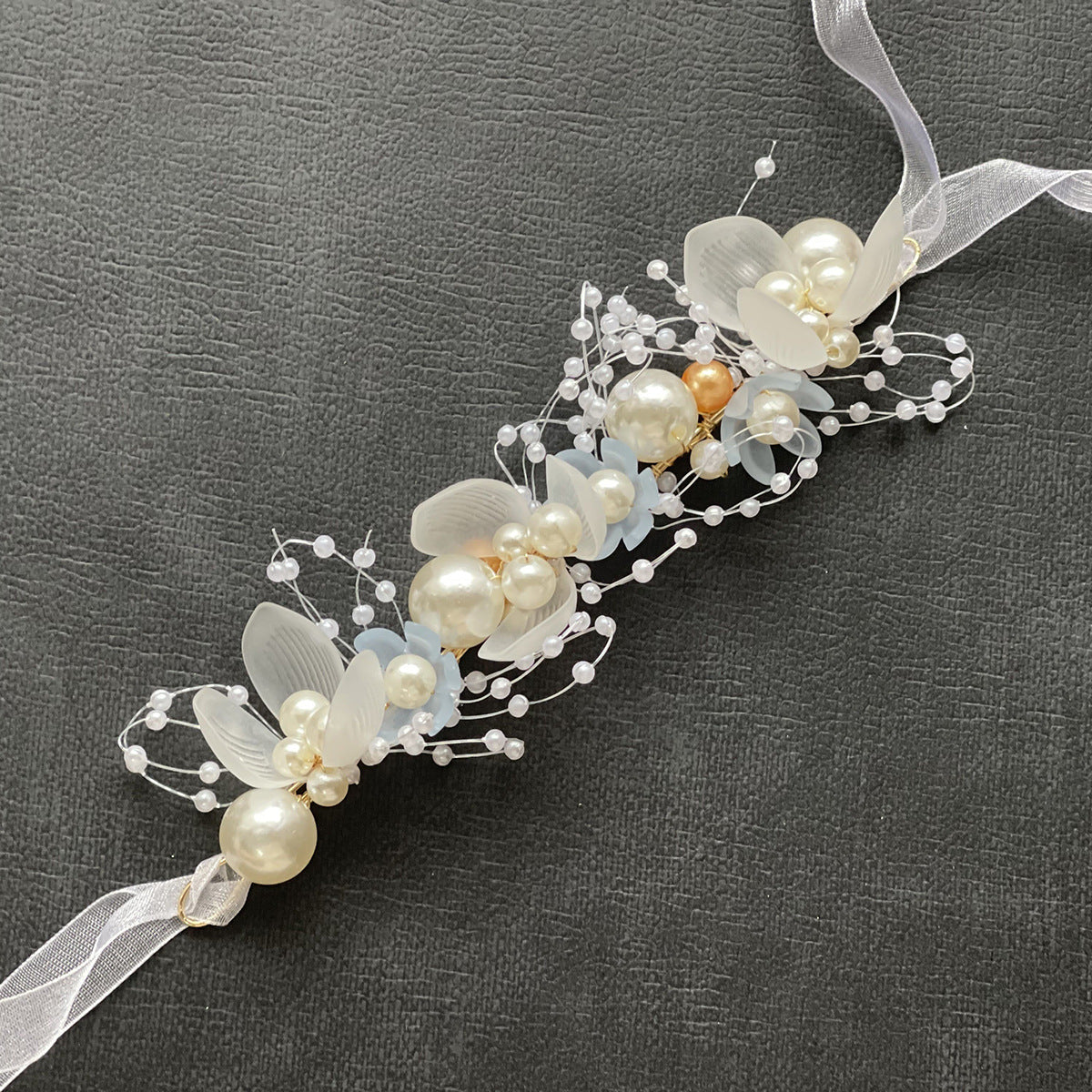 Sweet Flower Artificial Gemstones Hair Band and Bracelet