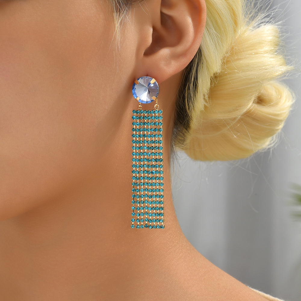 Elegant Glam Shiny Rhinestones Women'S Drop Earrings