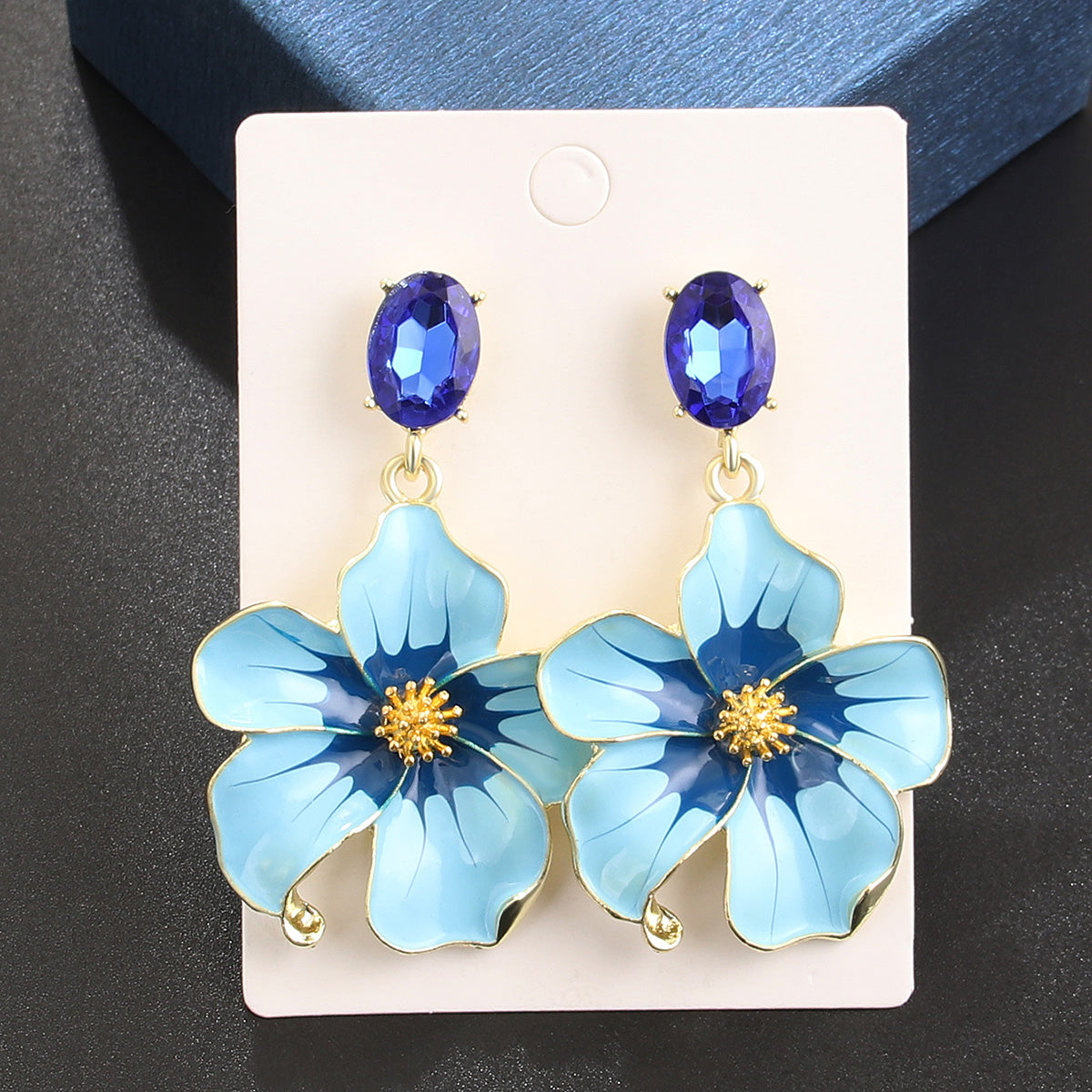 Casual Vacation Flower Alloy Enamel Plating Inlay Diamond Gold Plated Women's Drop Earrings