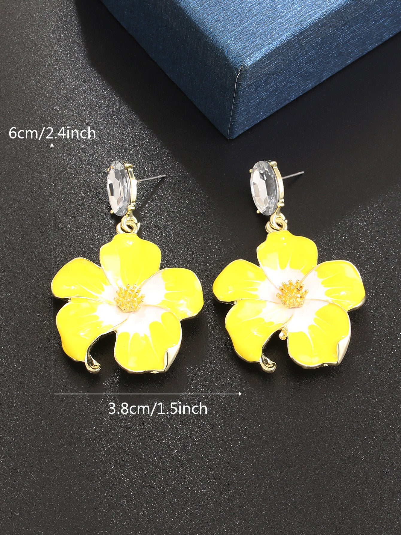 Casual Vacation Flower Alloy Enamel Plating Inlay Diamond Gold Plated Women's Drop Earrings