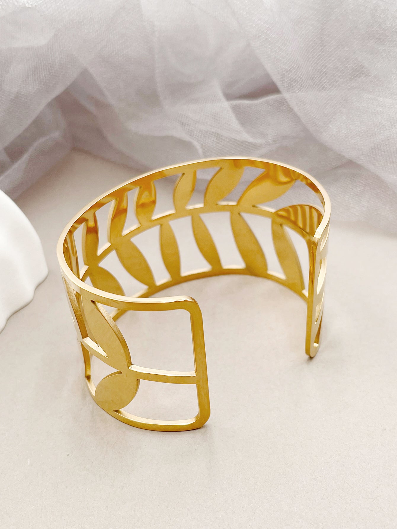 Leaves Stainless Steel Bangle