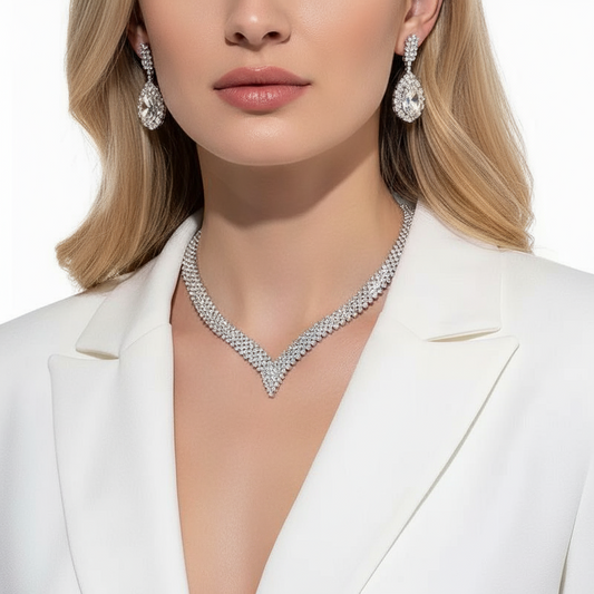 Rhinestone statement κολιέ σε ασημί – So Cute by Dimi χονδρική