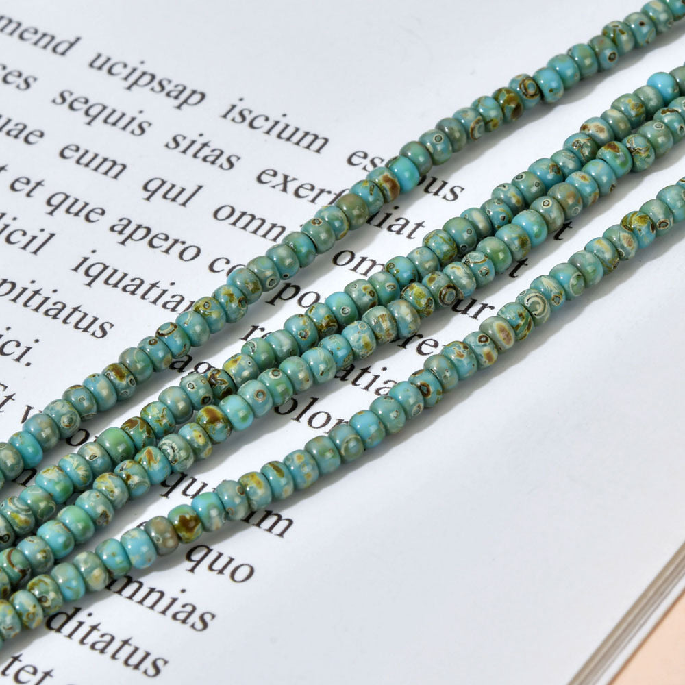 Ethnic Style Solid Color Turquoise Beaded Plating Necklace