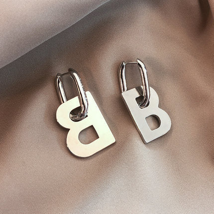 Exaggerated Cool Style Letter Plating Titanium Steel Drop Earrings, pack of 2 pairs