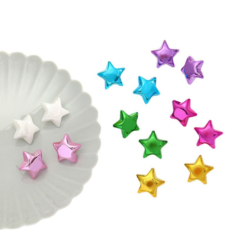 Simple Style Star Shaped Arylic Ear Studs, pack of 2 pairs