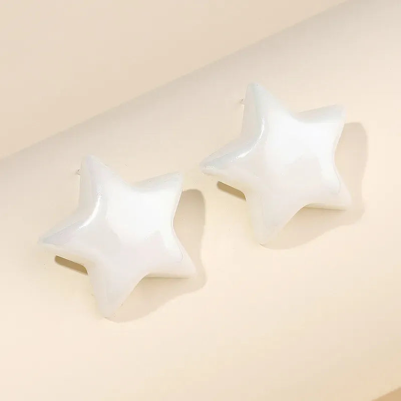 Simple Style Star Shaped Arylic Ear Studs, pack of 2 pairs