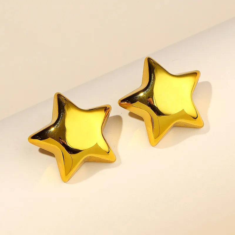 Simple Style Star Shaped Arylic Ear Studs, pack of 2 pairs