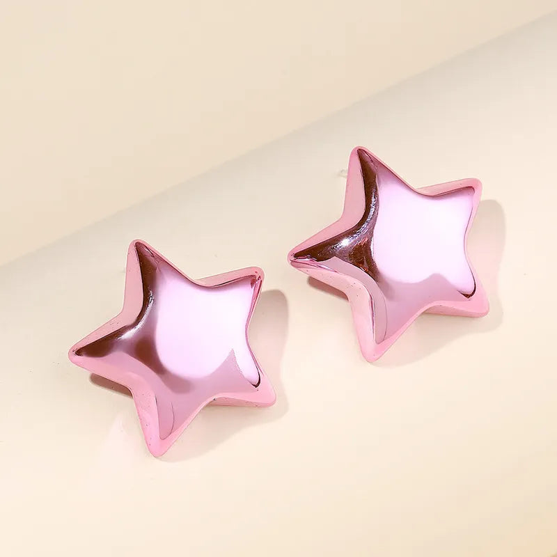 Simple Style Star Shaped Arylic Ear Studs, pack of 2 pairs