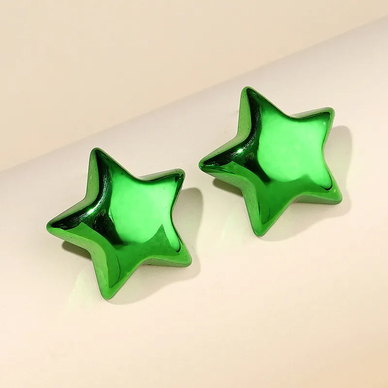 Simple Style Star Shaped Arylic Ear Studs, pack of 2 pairs