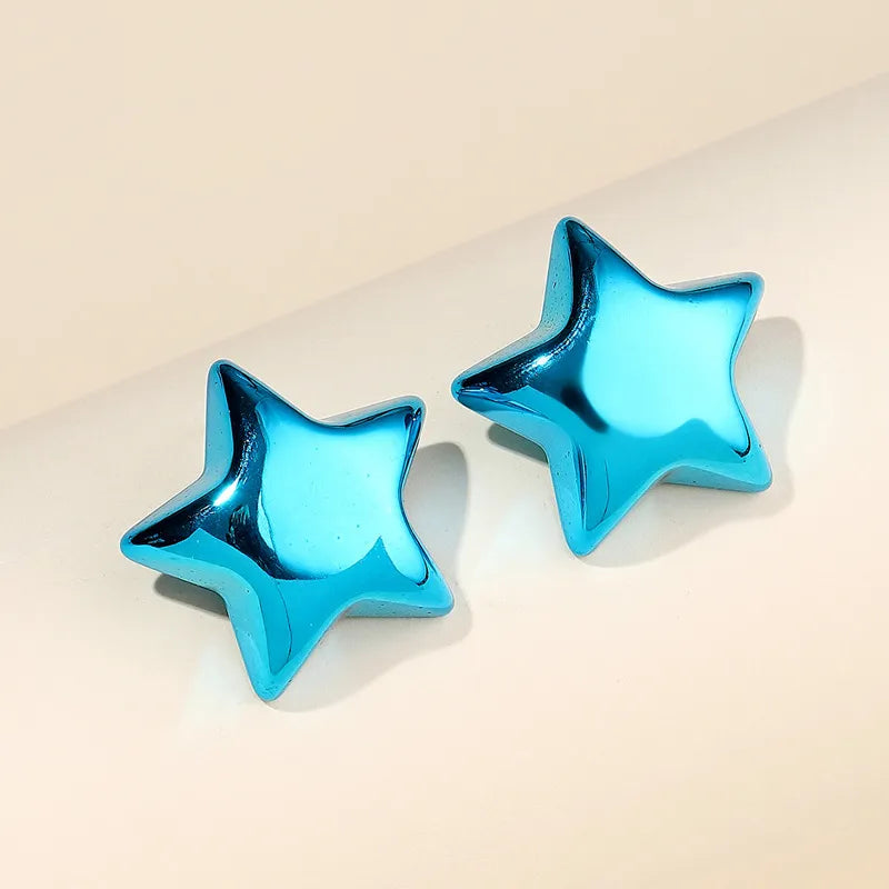 Simple Style Star Shaped Arylic Ear Studs, pack of 2 pairs