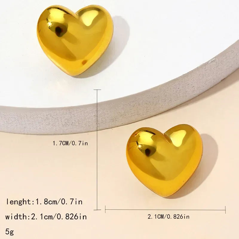 Simple Style Heart Shaped Arylic Ear Studs, pack of 2 pairs