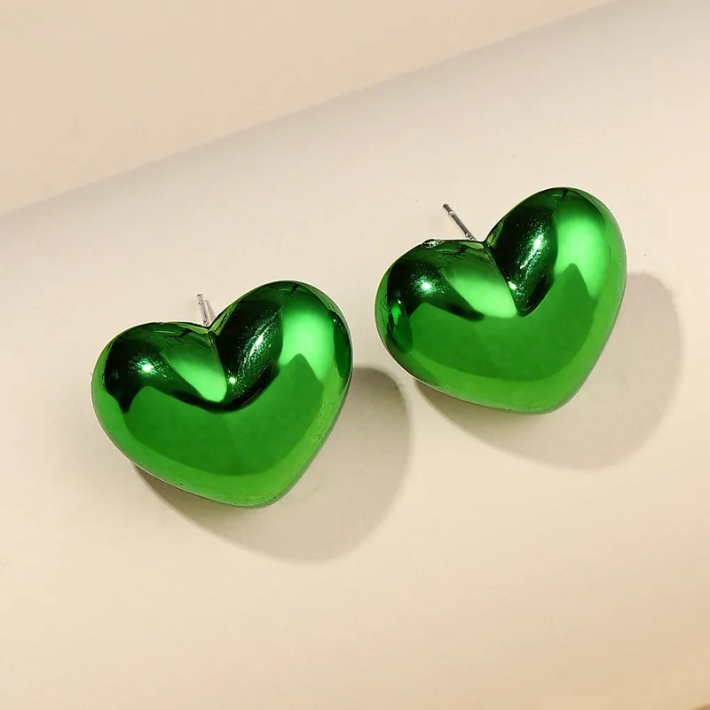 Simple Style Heart Shaped Arylic Ear Studs, pack of 2 pairs