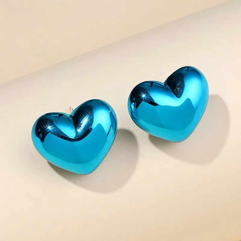 Simple Style Heart Shaped Arylic Ear Studs, pack of 2 pairs