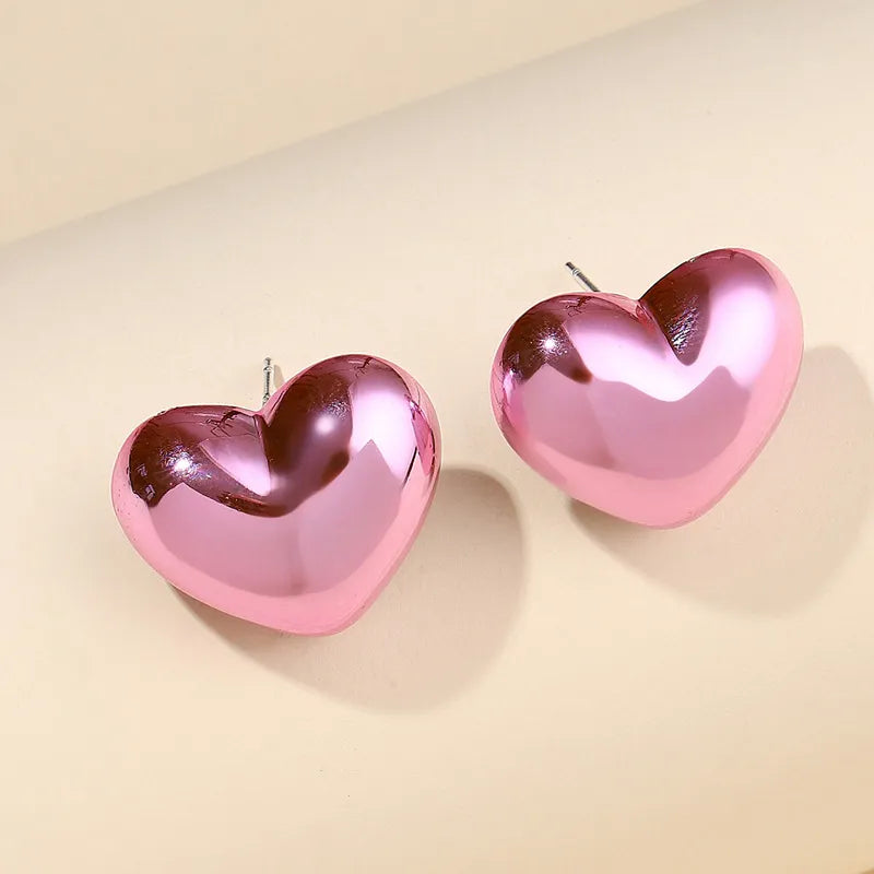 Simple Style Heart Shaped Arylic Ear Studs, pack of 2 pairs