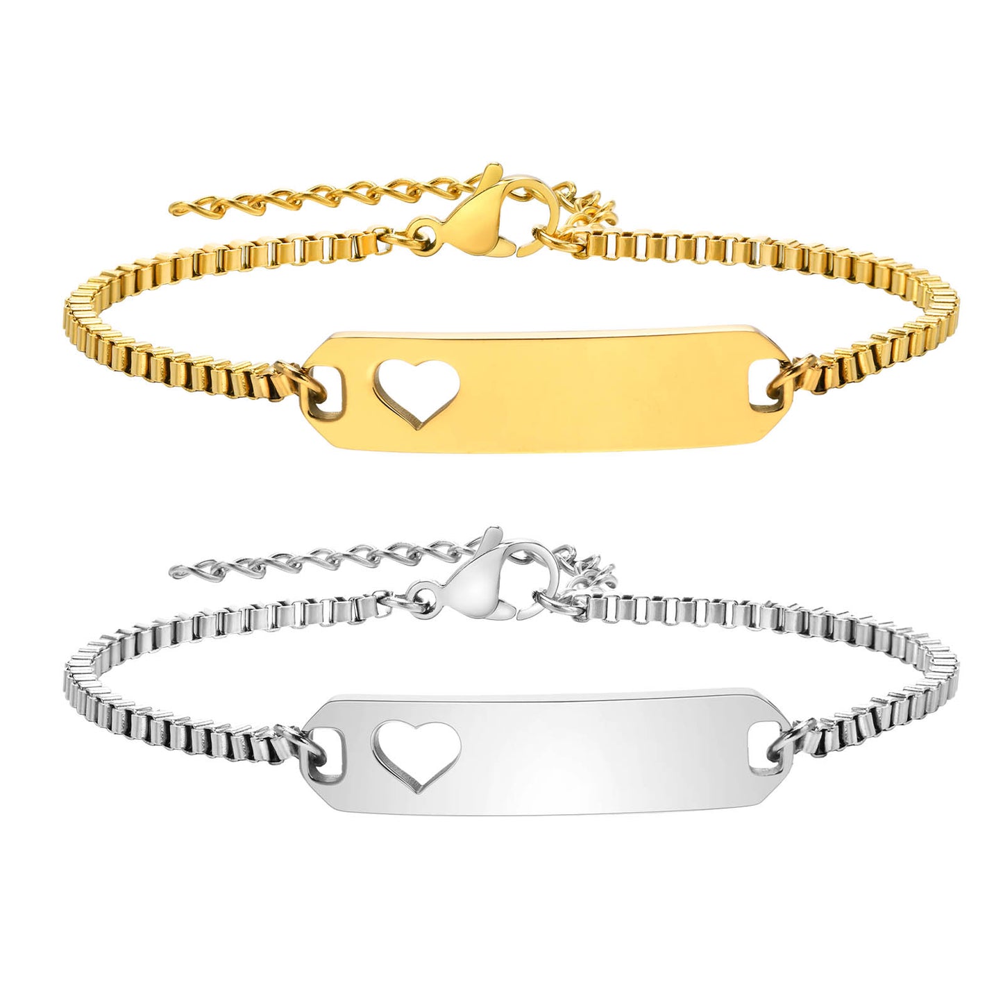 Stainless Steel Polishing Plating 18K Gold Plated Id Woman's Bracelets