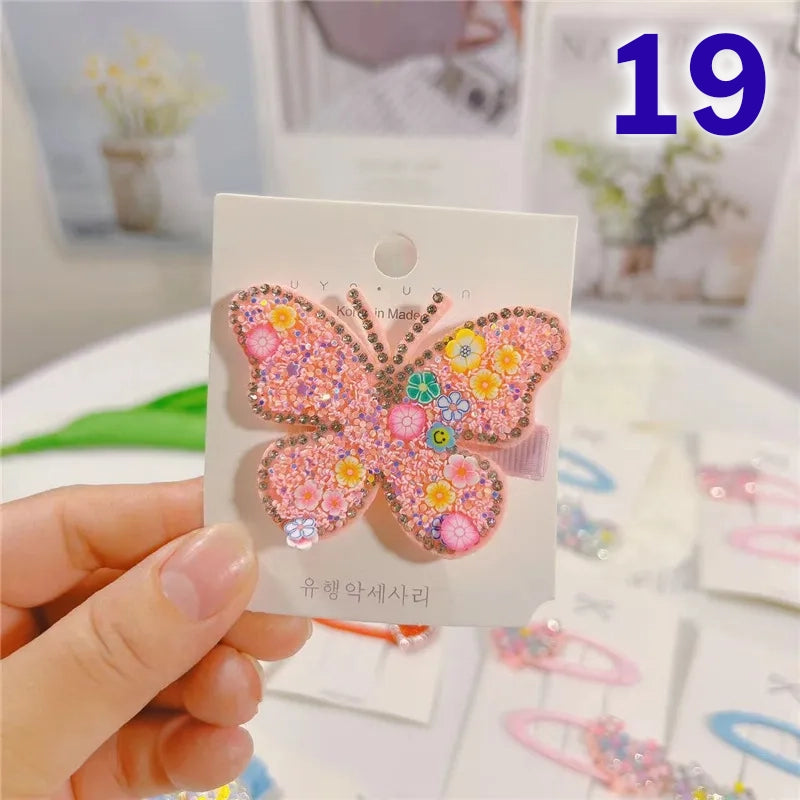 Sweet Rainbow Butterfly Cloth Hair Clip