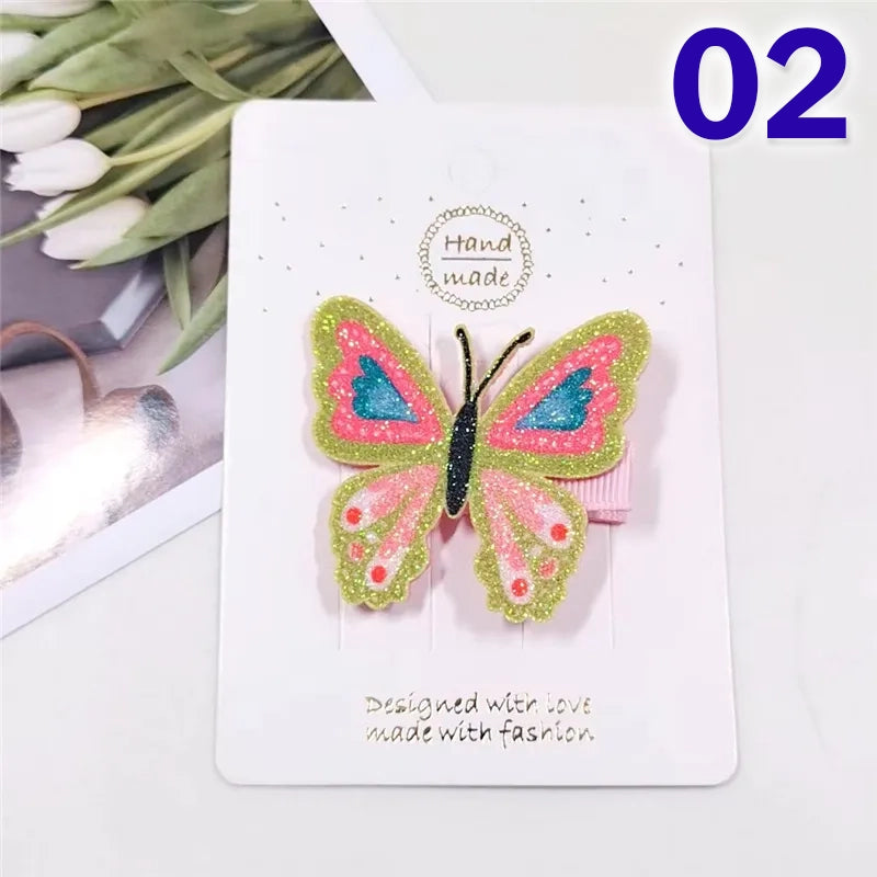 Sweet Rainbow Butterfly Cloth Hair Clip