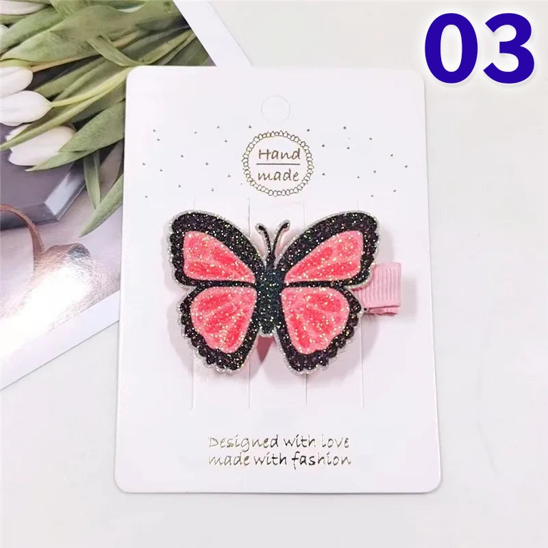 Sweet Rainbow Butterfly Cloth Hair Clip