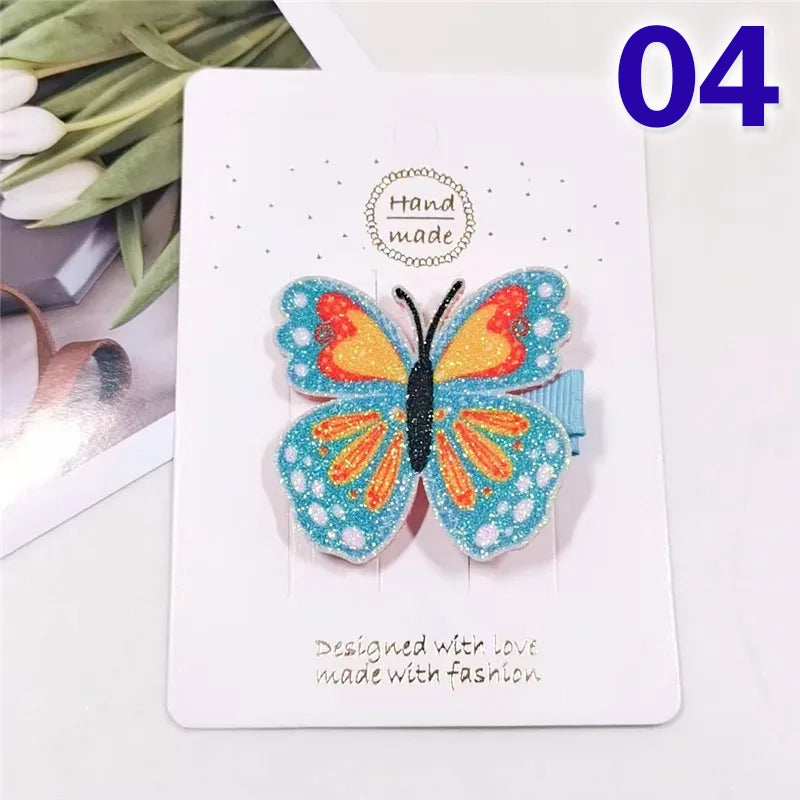 Sweet Rainbow Butterfly Cloth Hair Clip