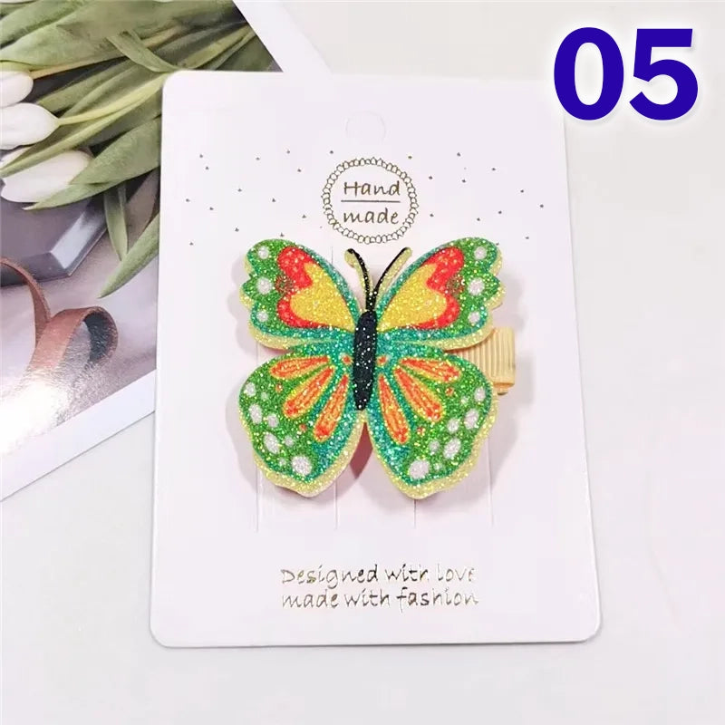 Sweet Rainbow Butterfly Cloth Hair Clip