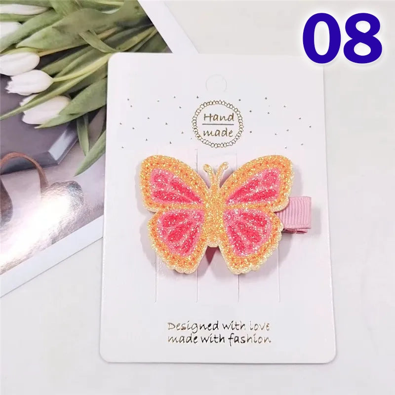 Sweet Rainbow Butterfly Cloth Hair Clip