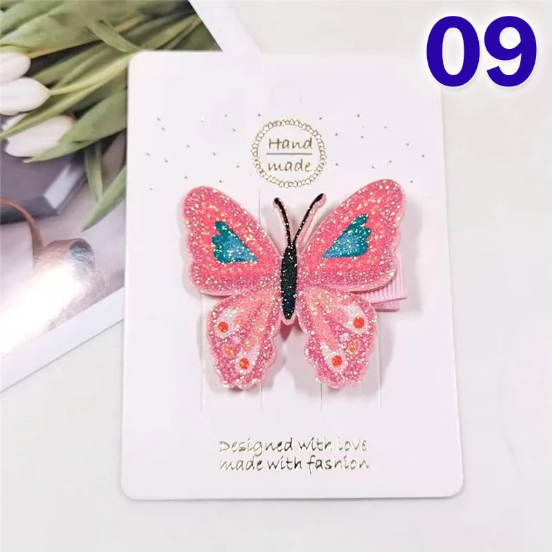 Sweet Rainbow Butterfly Cloth Hair Clip