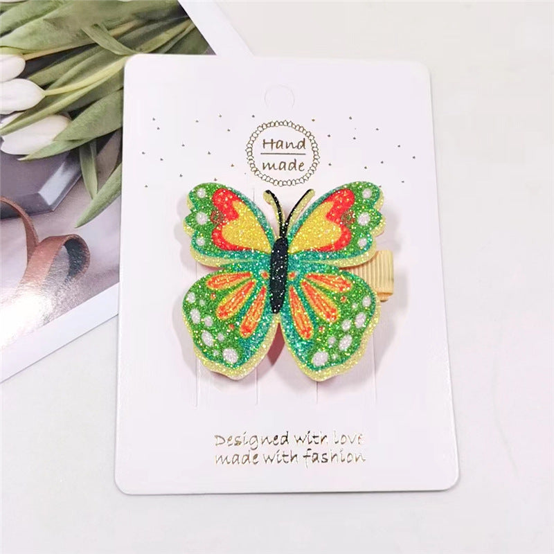 Sweet Rainbow Butterfly Cloth Hair Clip