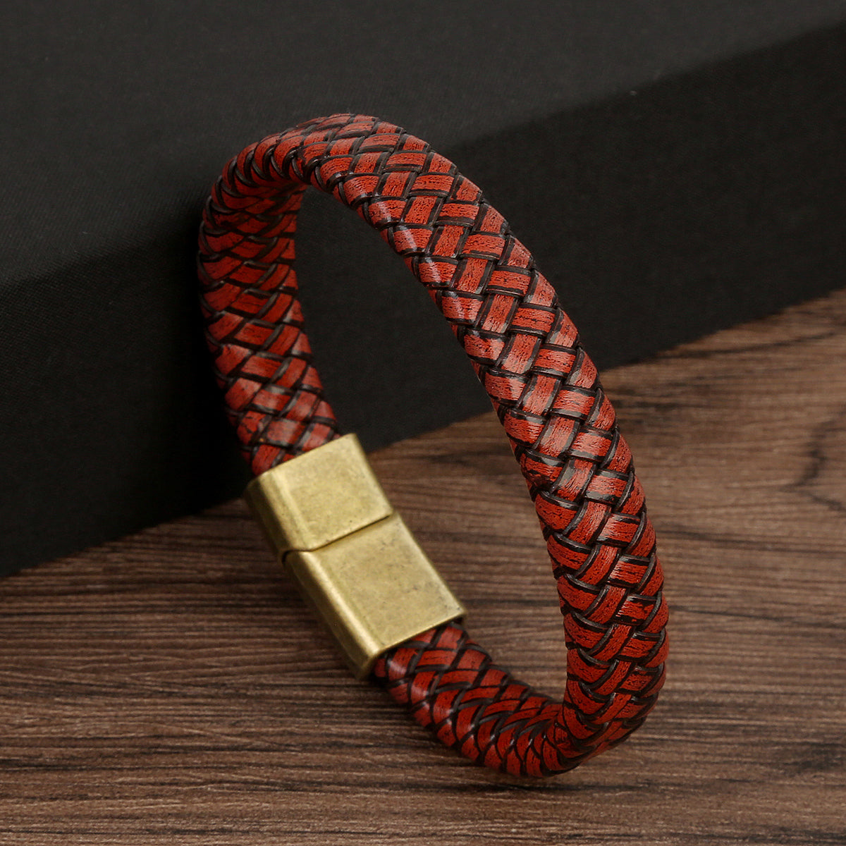 Alloy Leather Handmade Braid Men'S Bangle