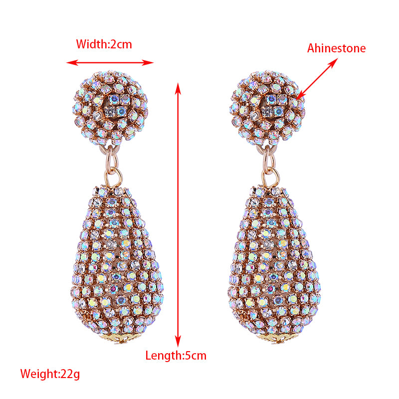 Elegant Geometric Inlay Rhinestone Rhinestones Drop Earrings