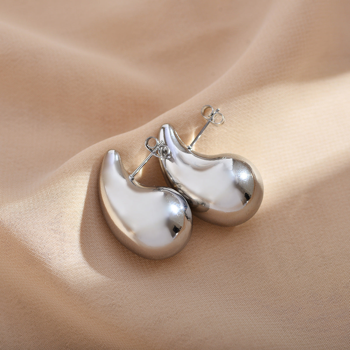 Water Droplets Stainless Steel Ear Studs
