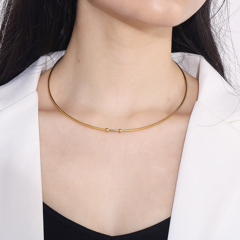 Titanium Steel 18K Gold Plated Plating Choker