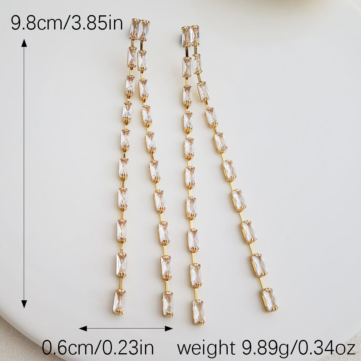 Simple Style Tassel Inlay Alloy Rhinestones Drop Earrings