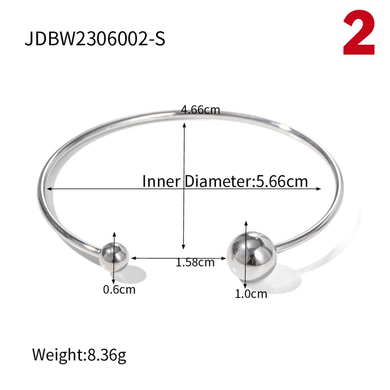 Simple Style Ball Stainless Steel Plating 18k Gold Plated Bangle