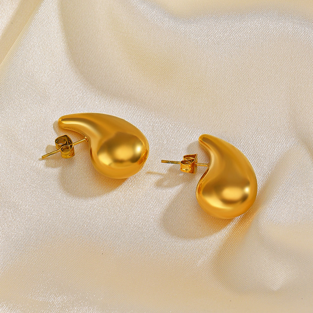 Simple Style Geometric 18K Gold Plated Ear Studs by Stainless Steel