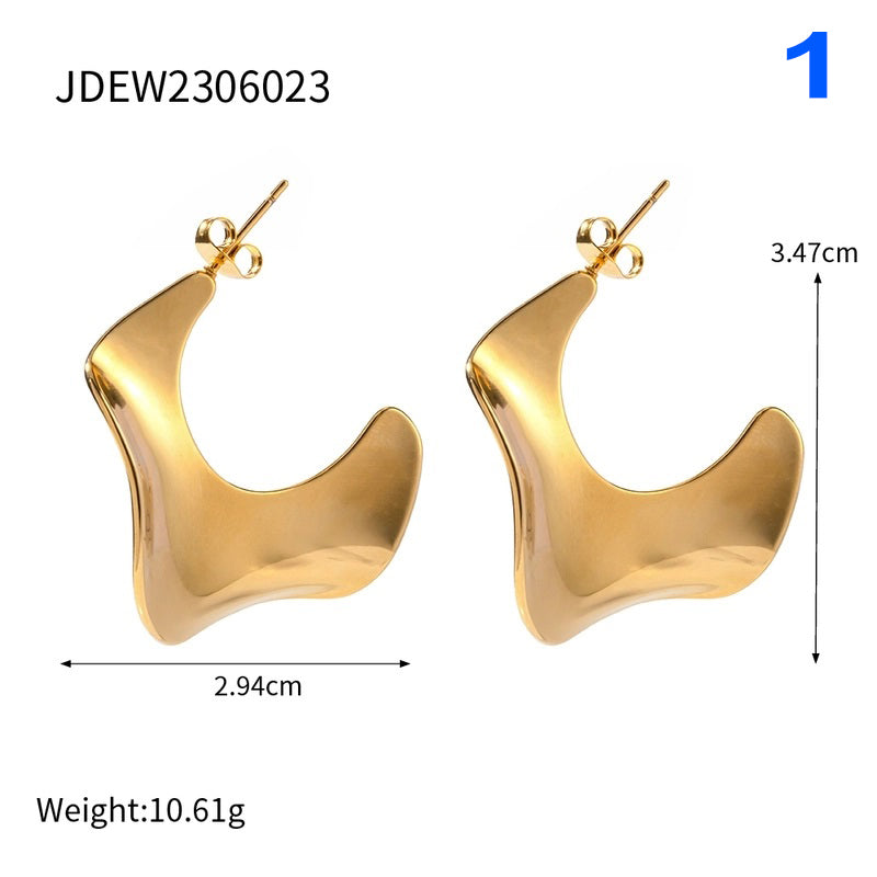 Simple Style Solid Color Plating Stainless Steel 18k Gold Plated Earrings