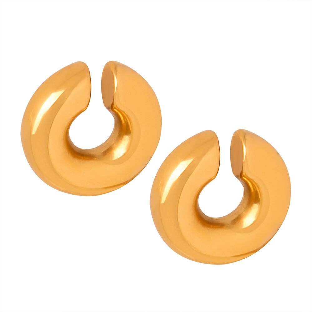Titanium Steel 18K Gold Plated Ear Cuffs