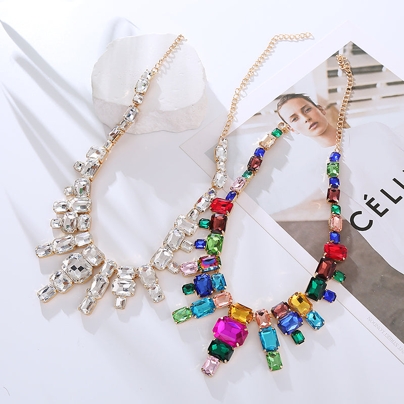 Classic Style Irregular Rhinestones  Necklace